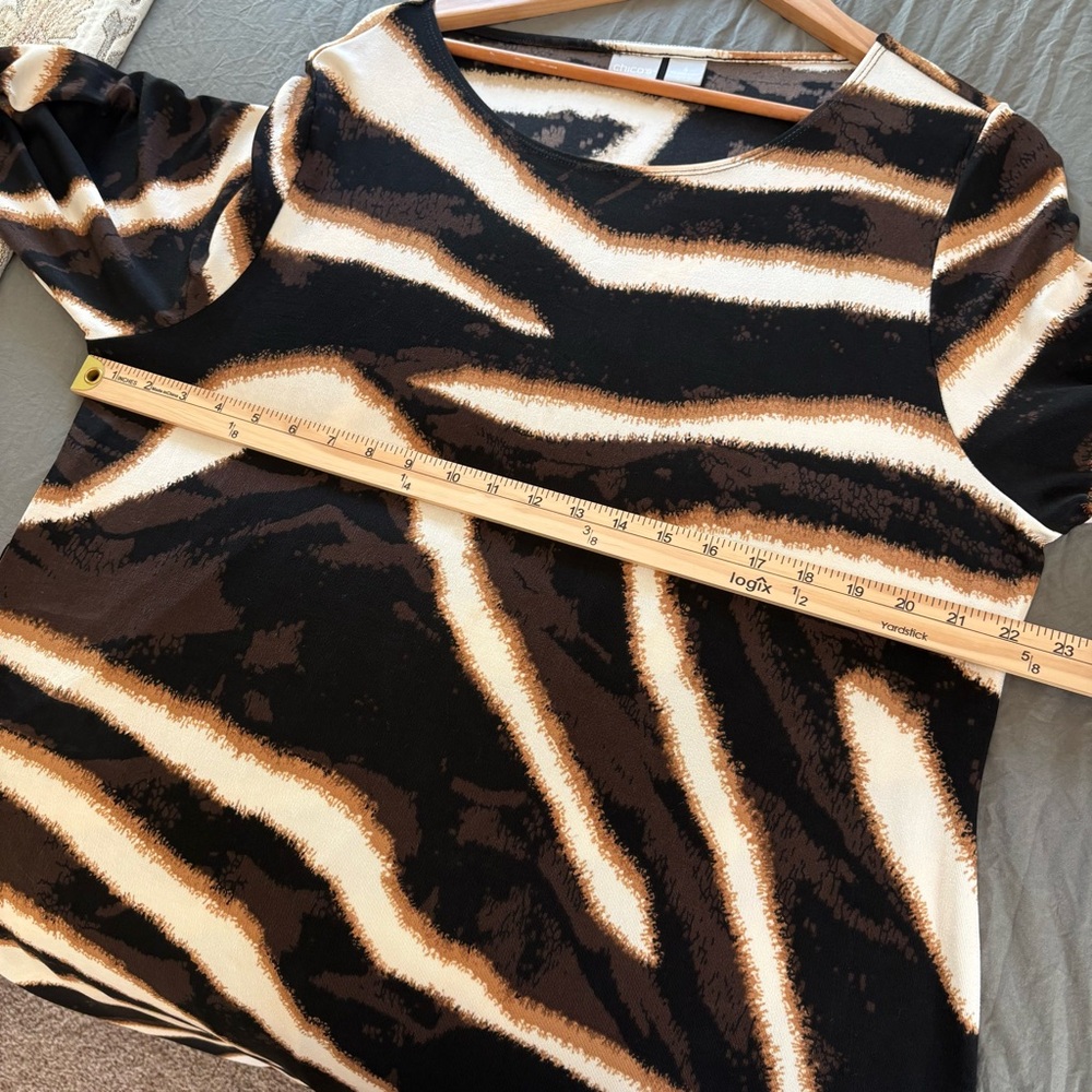 Chico’s Travelers Zebra Print Slinky Midi Dress. Size 20-22/Chicos 4. - Picture 8 of 12